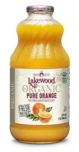 Lakewood Organic Pure Orange juice bottles