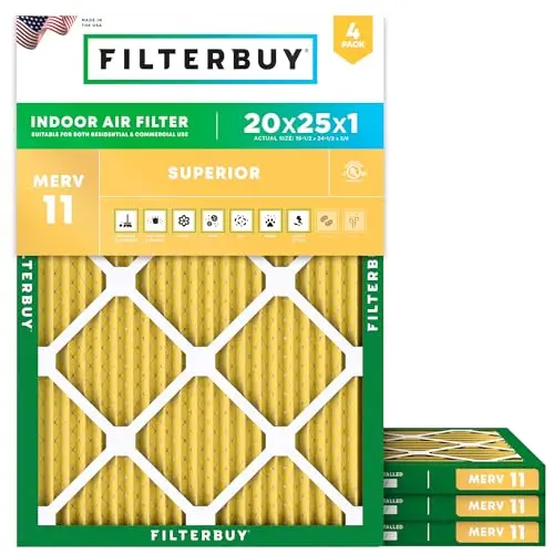 Filterbuy 20x25x1 MERV 11 allergen defense air filter