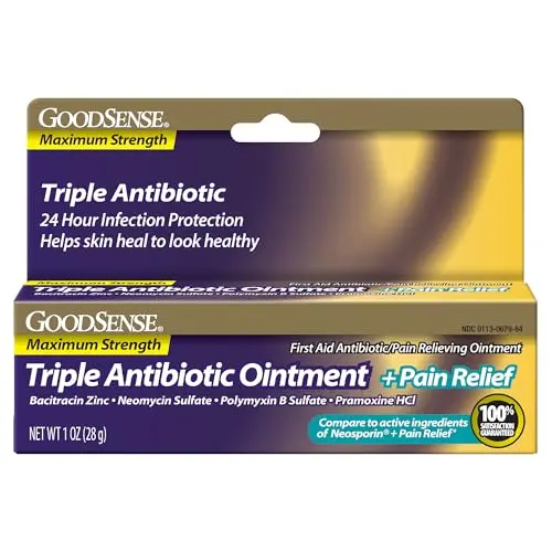 GoodSense triple antibiotic ointment with pain relief for cat injuries