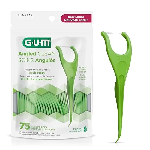 GUM Angled Floss Picks for tight teeth and back teeth