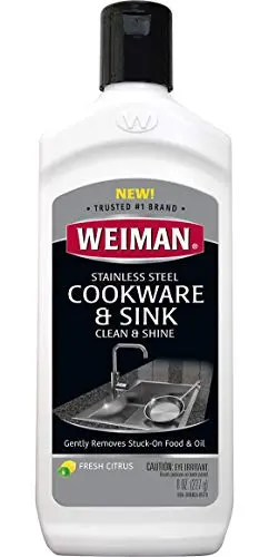 Weiman stainless steel sink and cookware cleaner liquid bottle