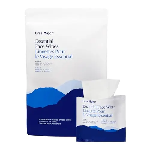 Ursa Major individually wrapped natural face wipes for travel