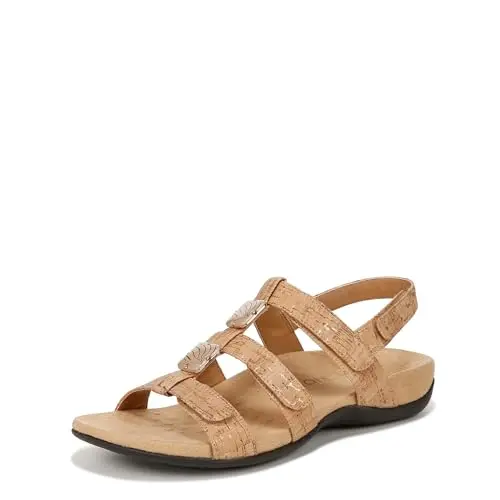 Vionic women's sandal with orthotic footbed and cork details
