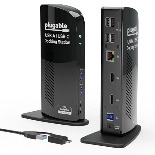Plugable universal docking station with dual HDMI and Ethernet