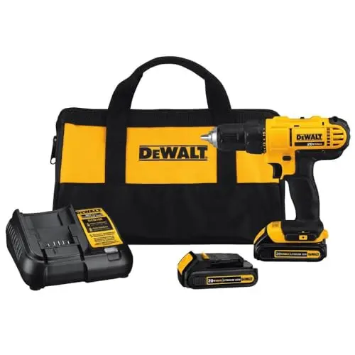 DEWALT 20V Max cordless drill driver with two batteries