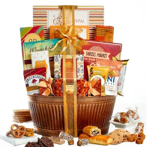 Broadway Basketeers gourmet gift basket with snacks and sweets