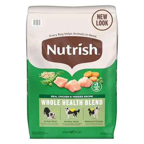 Nutrish Real Chicken and Veggies dry dog food bag
