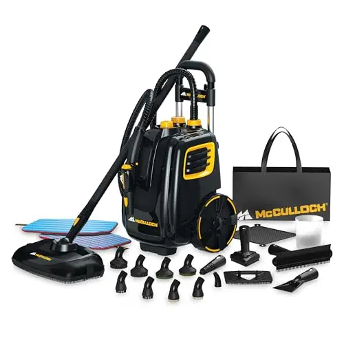 MCCULLOCH canister steam cleaner with multiple accessories