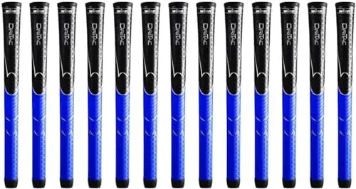 WINN DRI-TAC golf grips showing cushioned polymer construction in black and blue