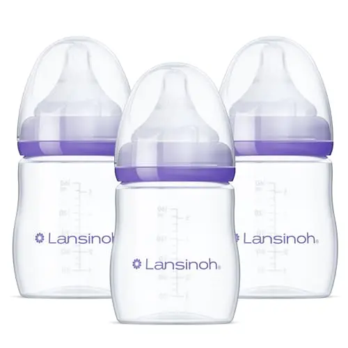 Lansinoh baby bottle with natural wave nipple for breastfed babies