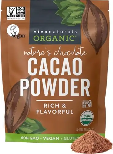 Viva Naturals Organic cacao powder in 1 lb bag
