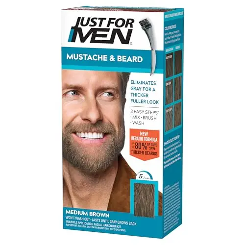 Just For Men Medium Brown beard dye with applicator brush