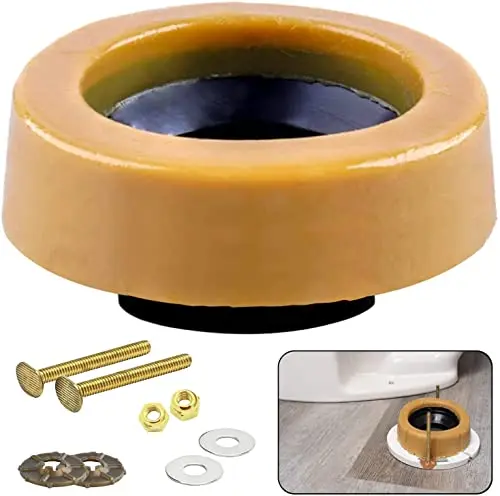 LASCO extra thick toilet wax ring with brass bolts and flange