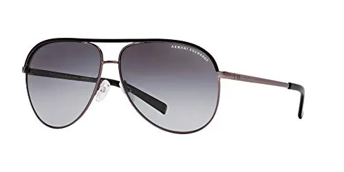 Armani Exchange unisex aviator sunglasses with gunmetal frame