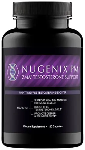 Nugenix PM ZMA nighttime testosterone booster and sleep support capsules
