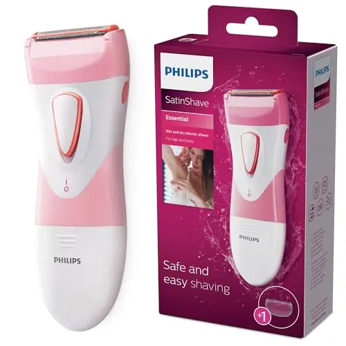 Philips SatinShave electric razor for women with hypoallergenic foil and compact design
