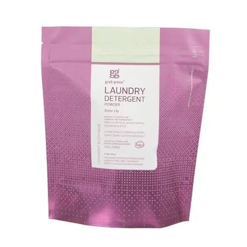 Grab Green natural water lily scent laundry detergent powder bag