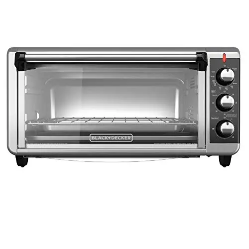BLACK+DECKER 8-slice extra wide convection toaster oven in stainless steel