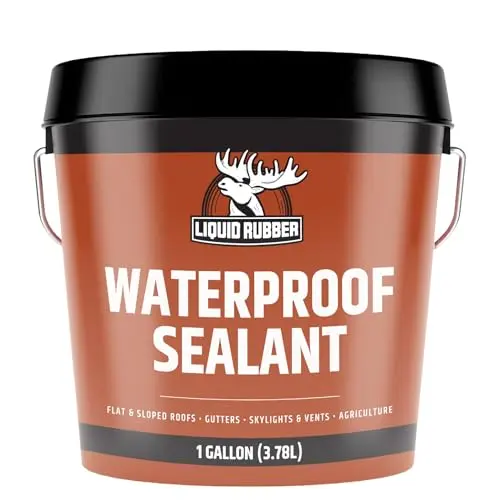 Liquid Rubber waterproof sealant in black gallon container