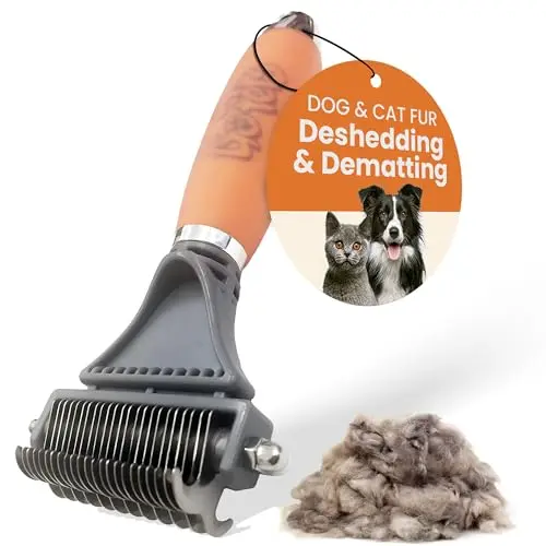 GoPets dual-sided dematting and deshedding comb for pets