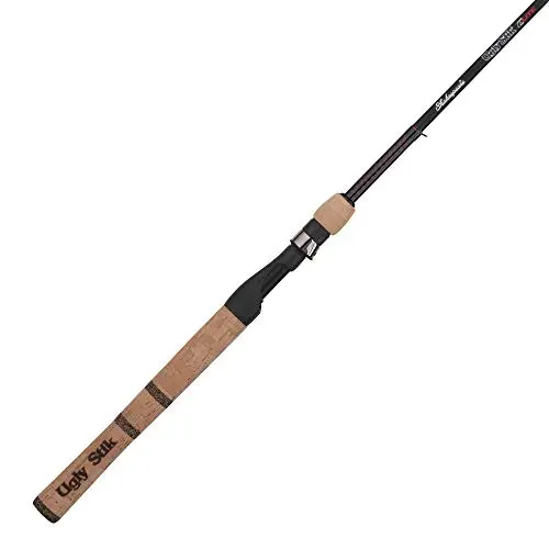 Ugly Stik Elite spinning rod with multi-color finish and cork handle