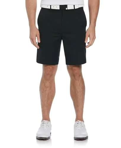 PGA TOUR men's expandable flat front golf shorts showing elastic waistband