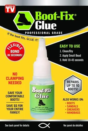 Boot-Fix shoe glue gel bottle with professional labeling