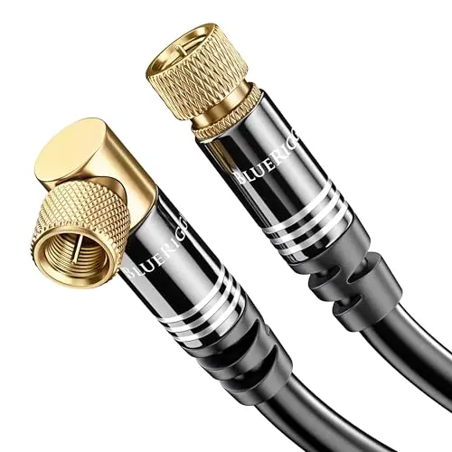 BlueRigger 15FT black RG6 coaxial cable with 90-degree angled connector