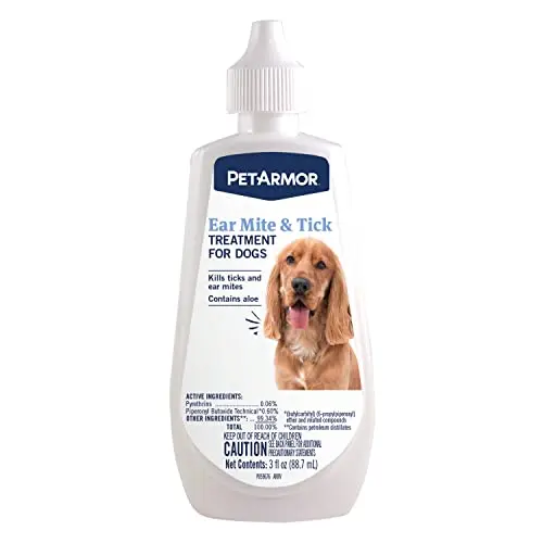 PetArmor ear mite treatment bottle with aloe formula
