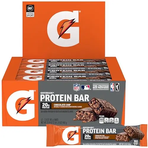 Gatorade whey protein recover bars chocolate chip flavor
