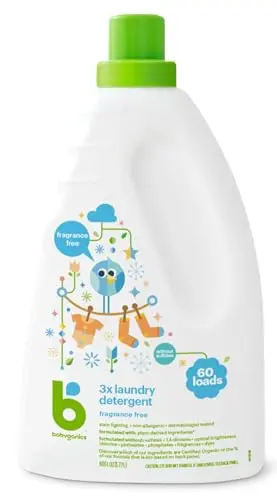 Babyganics fragrance-free baby laundry detergent bottle