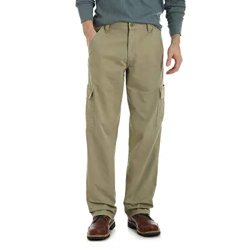 Wrangler Authentics classic cargo pants showing six-pocket design and twill fabric