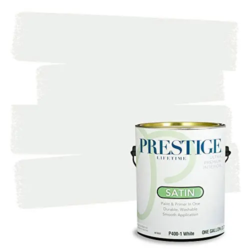 PRESTIGE Paints interior paint and primer in one in satin white finish