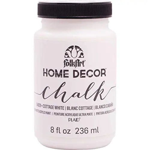 FolkArt Home Decor Chalk Paint in Cottage White with ultra-matte finish