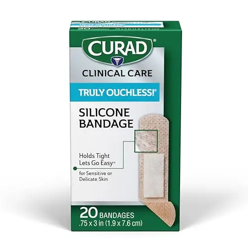 CURAD Truly Ouchless silicone bandages for sensitive skin