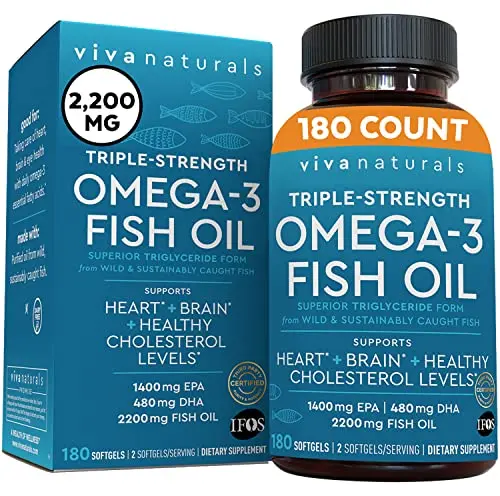 Viva Naturals triple strength omega-3 fish oil softgels