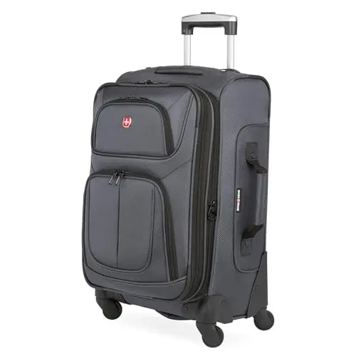 SwissGear Sion softside expandable carry-on luggage in dark grey