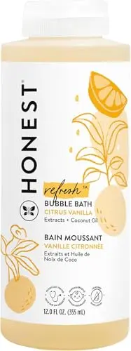Honest Company foaming bubble bath with citrus vanilla scent