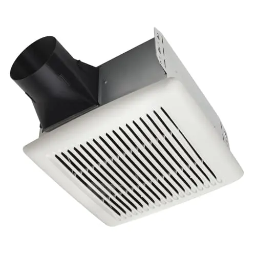 Broan-NuTone AE110 bathroom exhaust fan with simple white housing