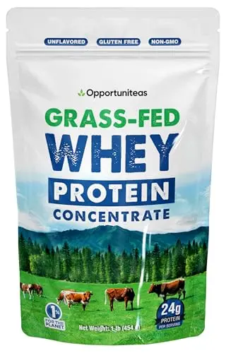 Opportuniteas grass-fed whey protein powder package