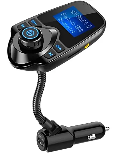 Nulaxy Bluetooth FM transmitter with flexible gooseneck display