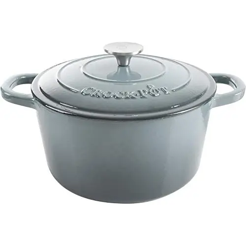 Crock-Pot slate gray enameled cast iron Dutch oven