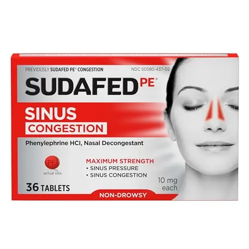 Sudafed PE Sinus Congestion maximum strength tablets