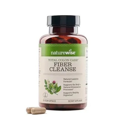 NatureWise Total Colon Care fiber cleanse capsules bottle