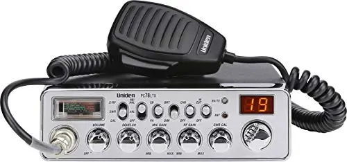 Uniden PC78LTX silver CB radio with front microphone access