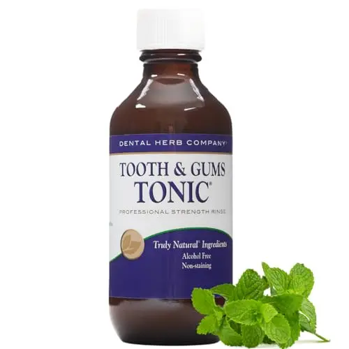 Dental Herb Company Tooth & Gums Tonic Oral Rinse bottle with natural ingredients