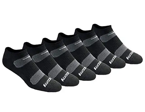 Saucony men's performance no-show socks with airmesh venting
