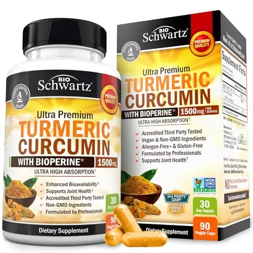 BioSchwartz Turmeric Curcumin supplement with black pepper for absorption