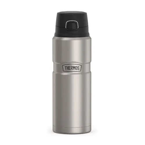 Thermos Stainless King drink bottle in Matte Steel with push-button lid