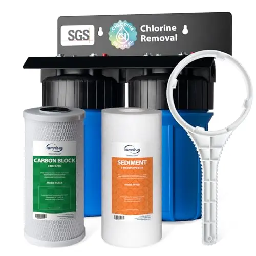 iSpring two-stage whole house water filtration system with sediment and carbon filters